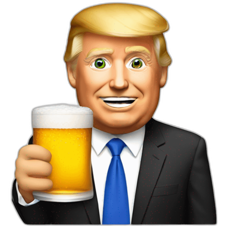 Trump drink beer emoji