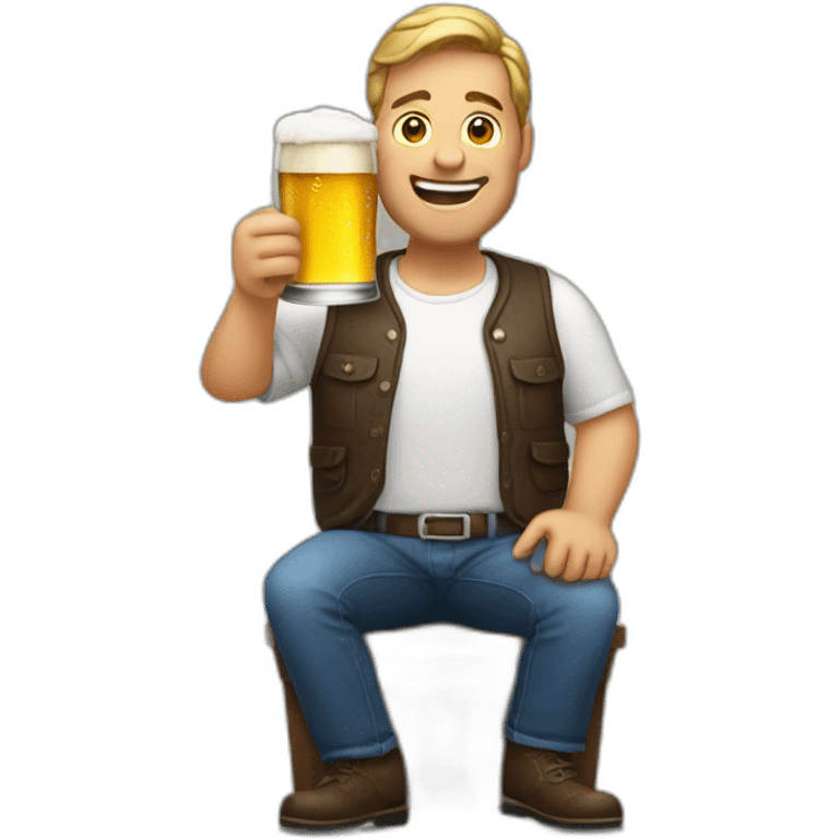 Man with a big beer on a friday evening emoji