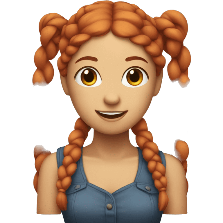 Pretty red haired woman with two braids emoji