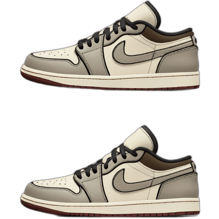 Travis Scott Jordan 1 Low Phantom emoji