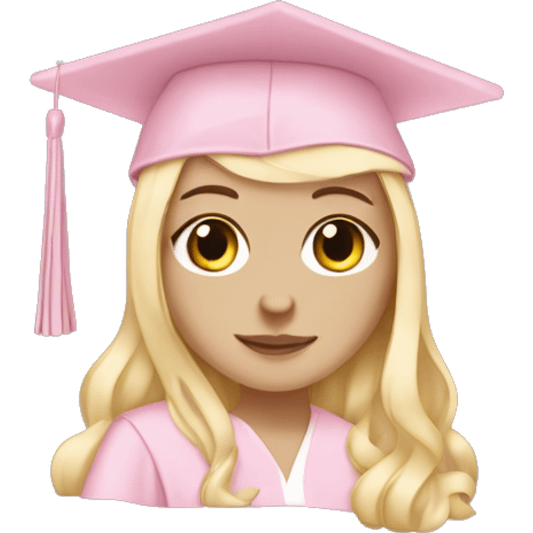 White Girl wearing baby pink graduation gown emoji