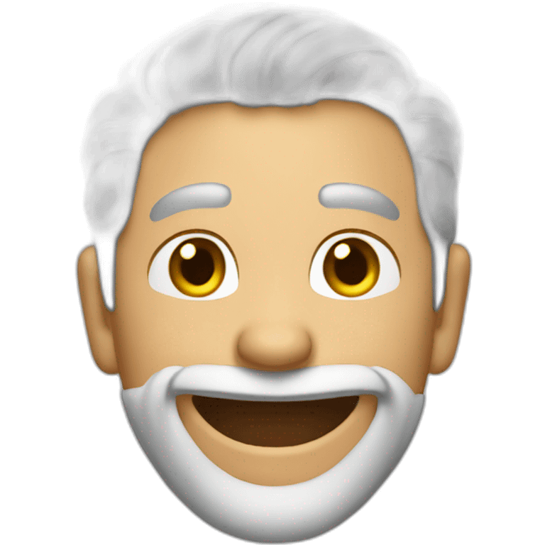 tan gray haired man with short full beard laughing emoji