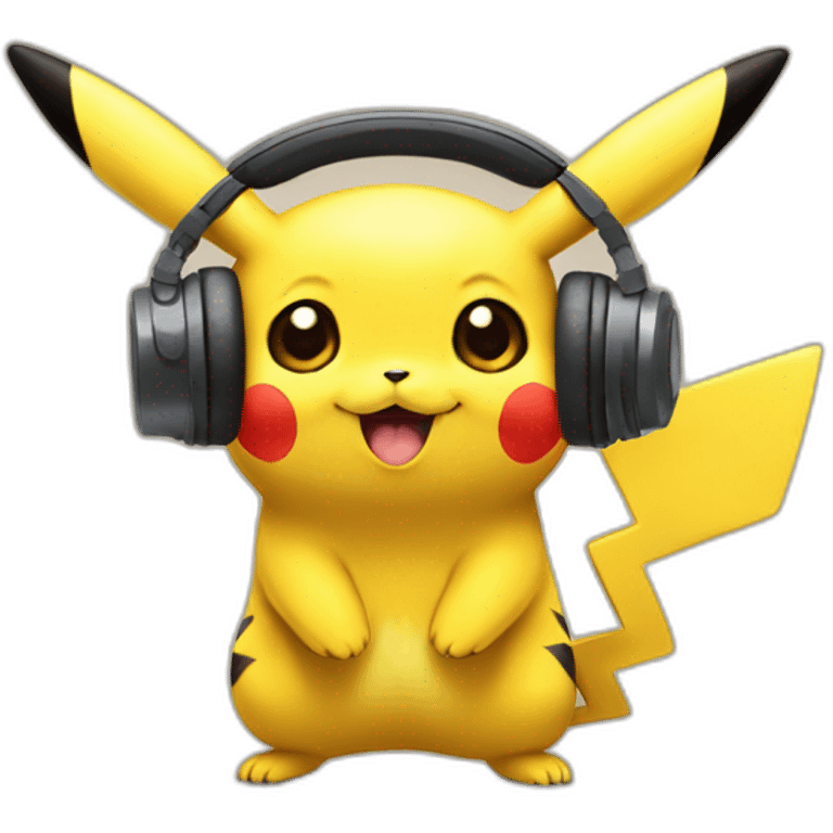 pikachu wearing headset emoji