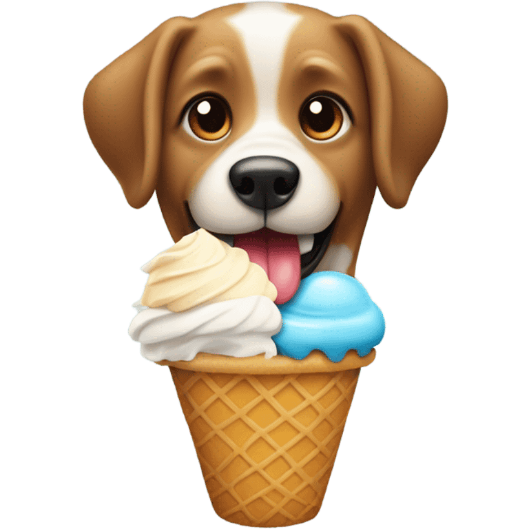 Dog, comiendo helado  emoji