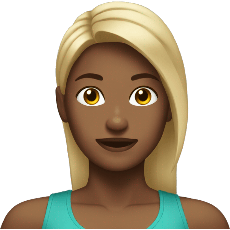 Dark blond girl gym emoji