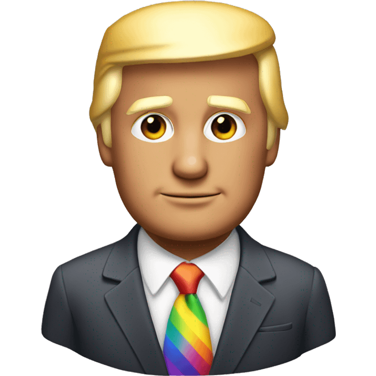 Donald Trump in a rainbow suit emoji