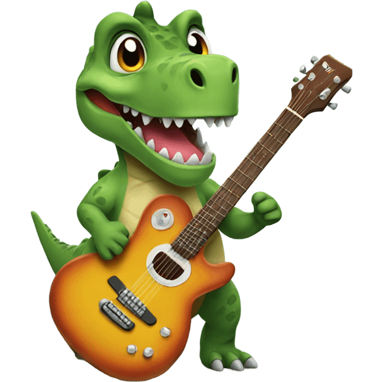 dinosaur with guitar  emoji