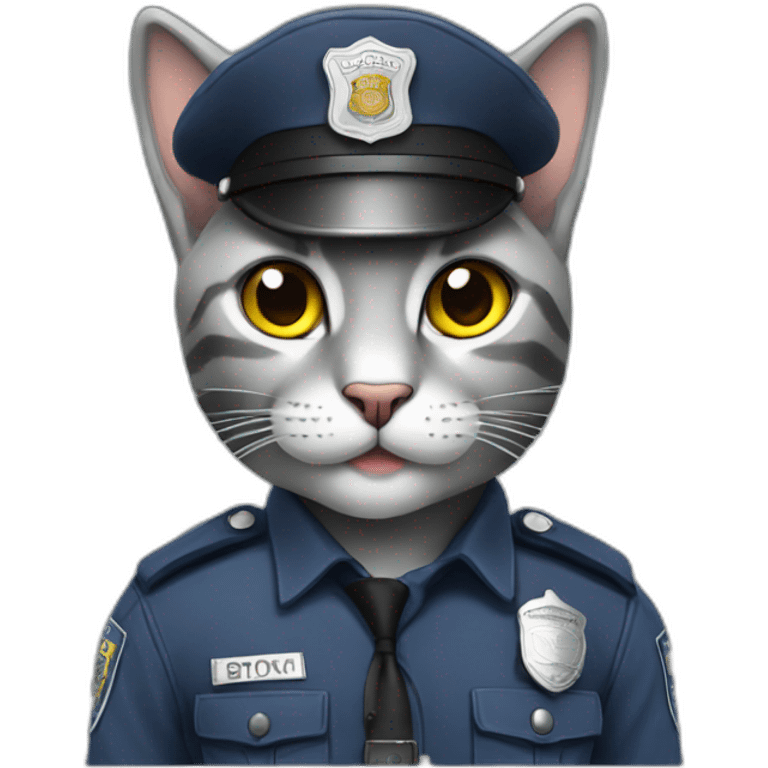 police cat grey emoji