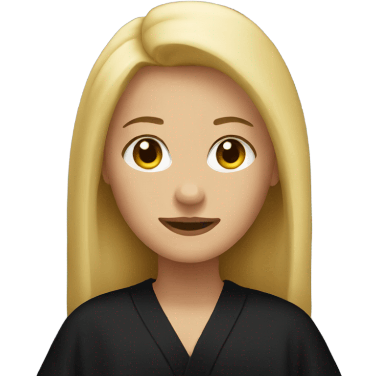 blond woman wearing black robe emoji