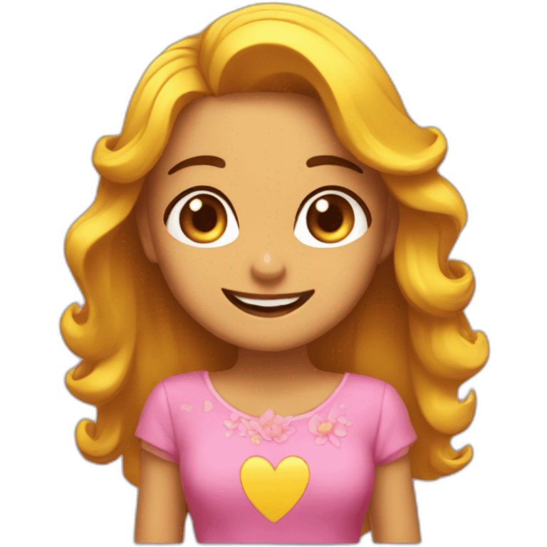 Chica enamorada y feliz emoji