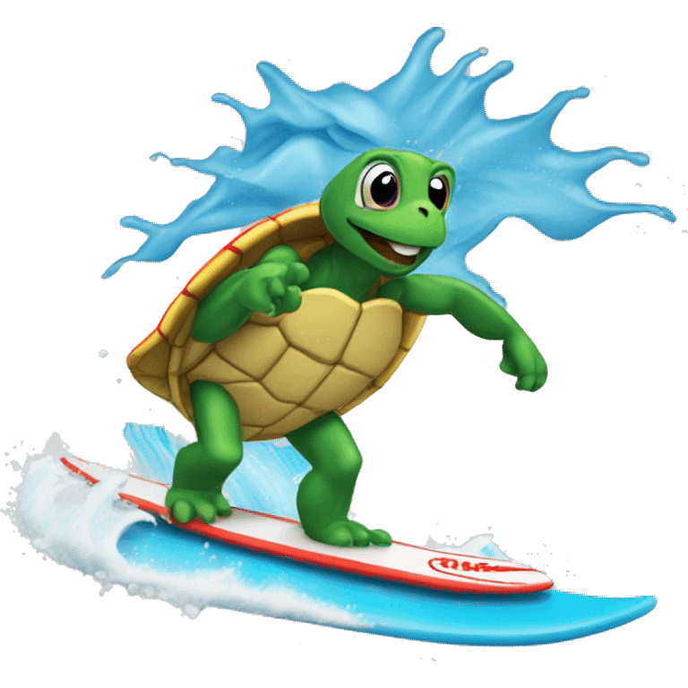 Tortue sui surf emoji