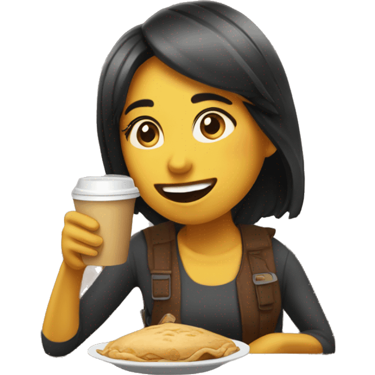 Chica bebiendo café  emoji