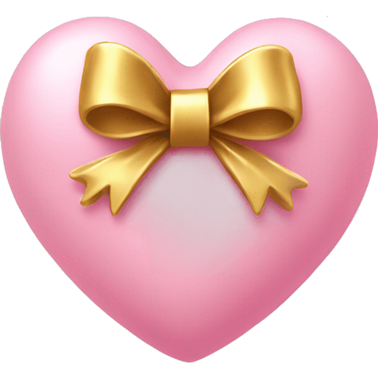 baby pink heart with a gold bow emoji