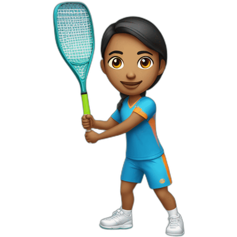 Indian 24 year old in a pickleball outfit with a pickleball paddle emoji