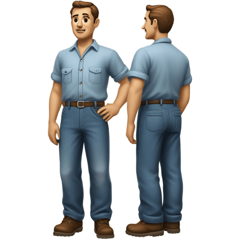 photorealistic blue collar worker 1950s emoji