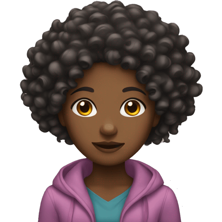 black girl with curly hair  emoji