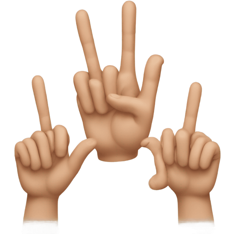 three fingers up, little and the two ather midles emoji