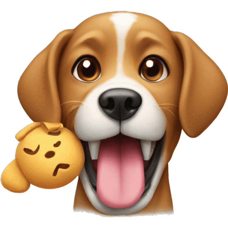 Dog with stuffed animal in mouth emoji