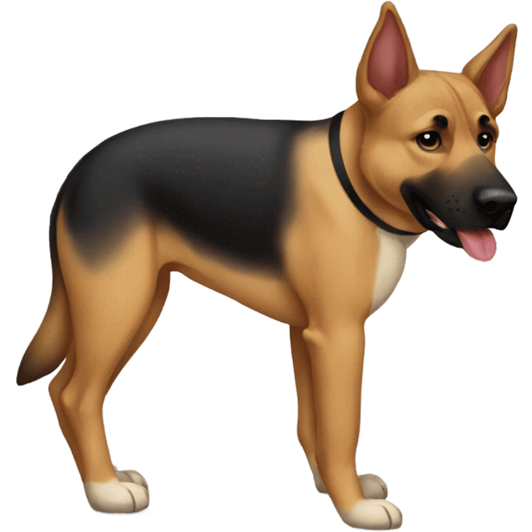 Half German shepherd half pitbull dog  emoji