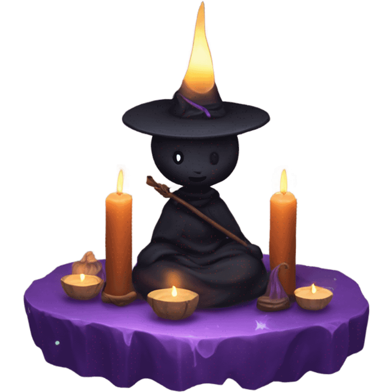 Cute witchy candle altar   emoji