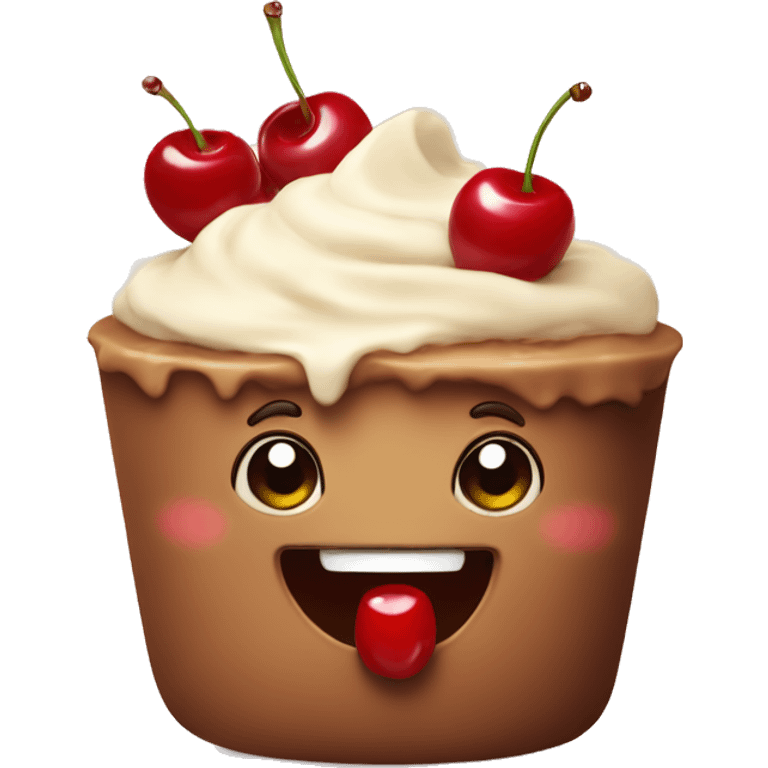 Happy Pudding with cherry emoji