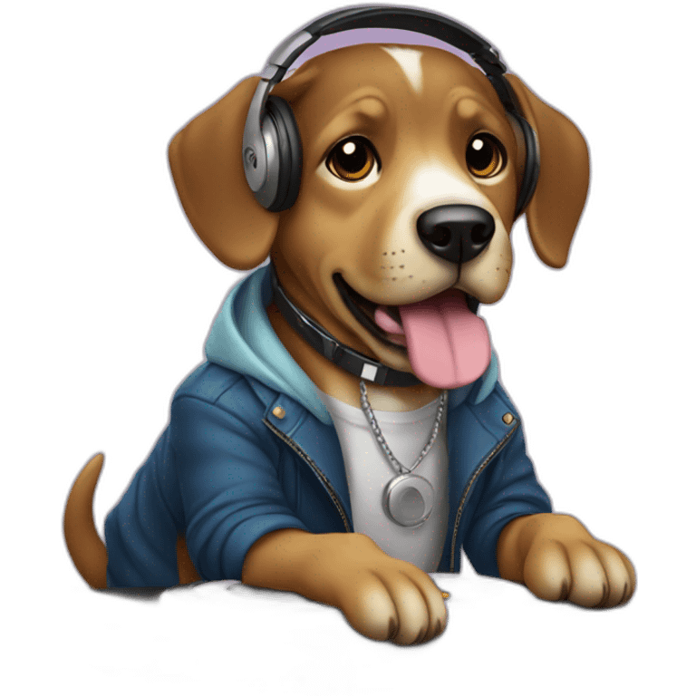 perro dj emoji