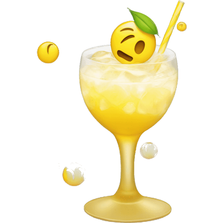 round yellow emoji face sipping on a drink emoji