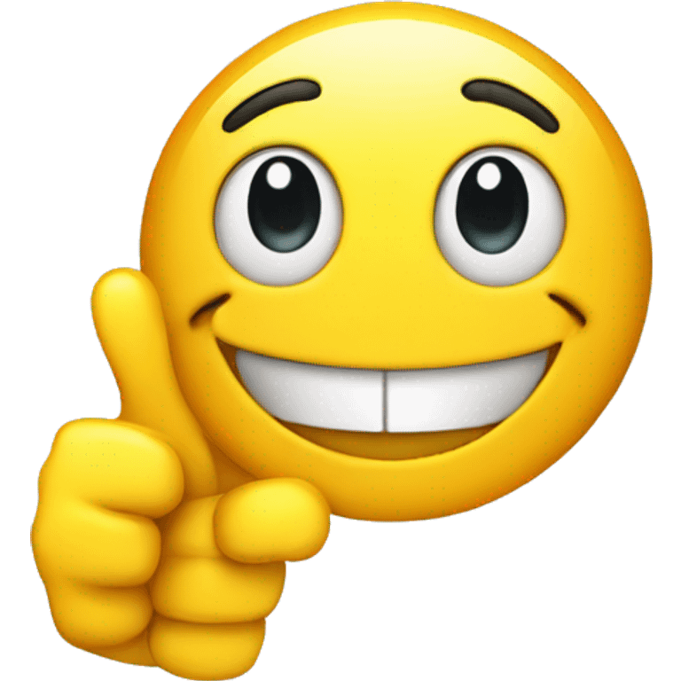 smiley emoticon with big smile with double thumbs up emoji