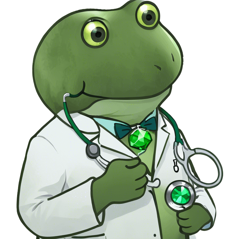 doctor bufo holding a green gem emoji