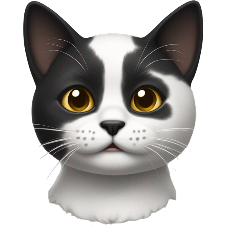 gato negro y blanco emoji