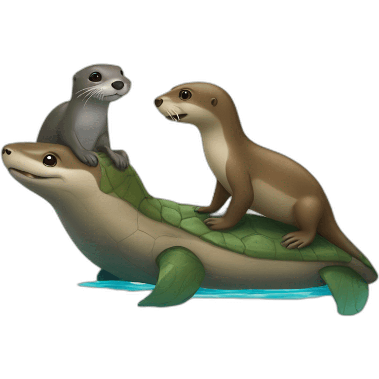 loutre et une tortue emoji