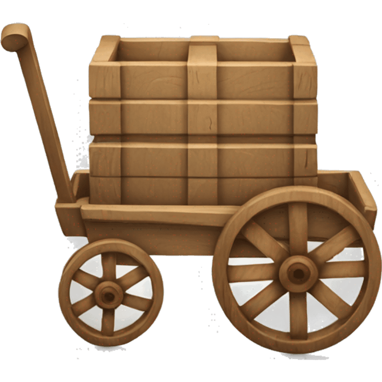 a cart with wooden square wheels emoji