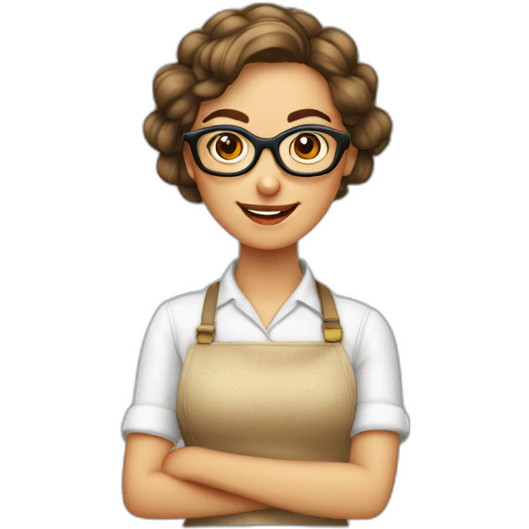 Bakers  mujer pelo corto y lentes  emoji