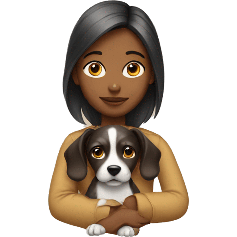 Girl with dog emoji