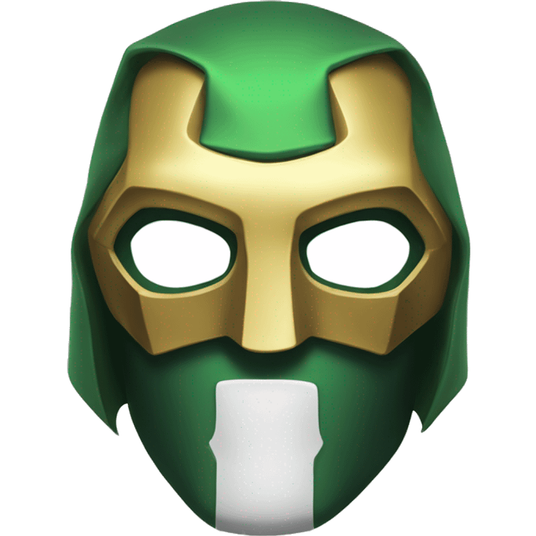 A golden mask that looks like Doctor Doom's mask emoji