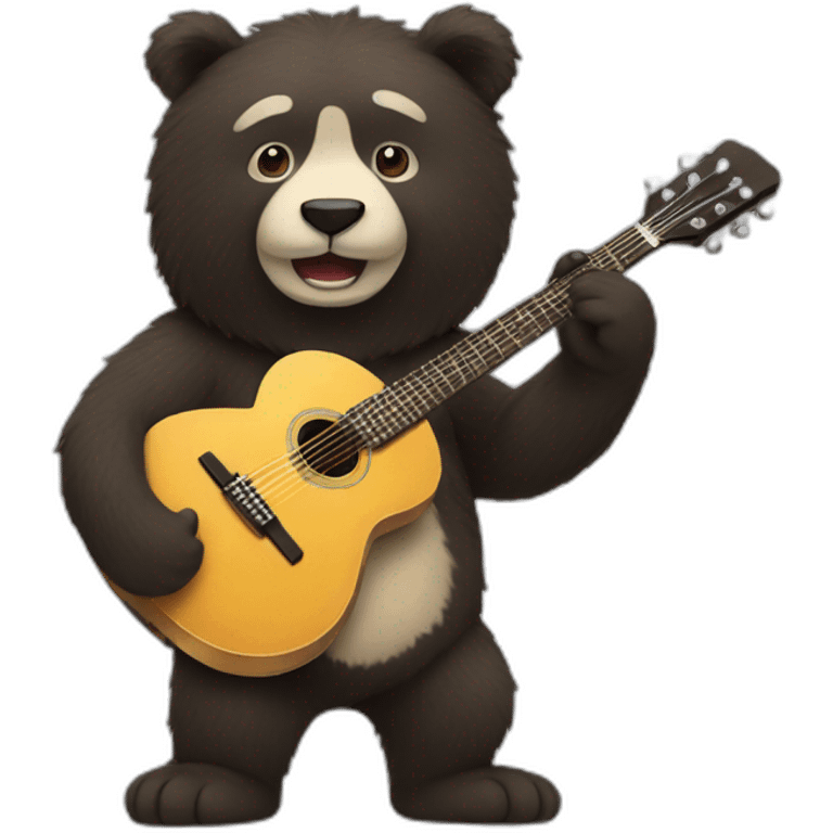 oso tocando guitarra emoji