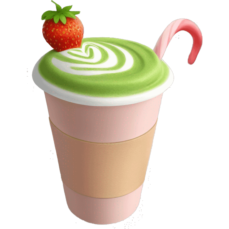 Strawberry matcha latte emoji