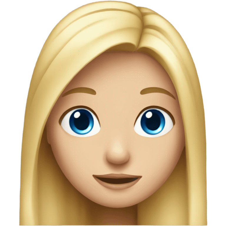 Girl with long blonde hair and blue eyes emoji