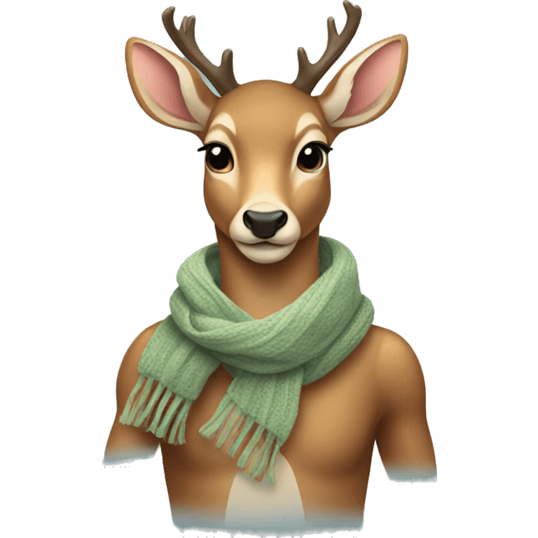 deer wearing an scarf  emoji