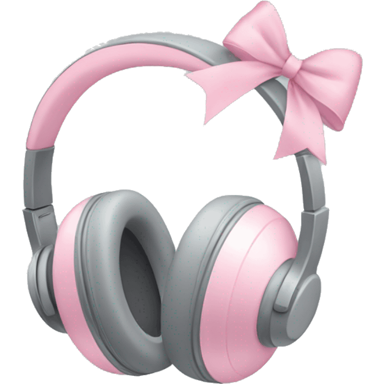 grey headphones with light pink bow emoji