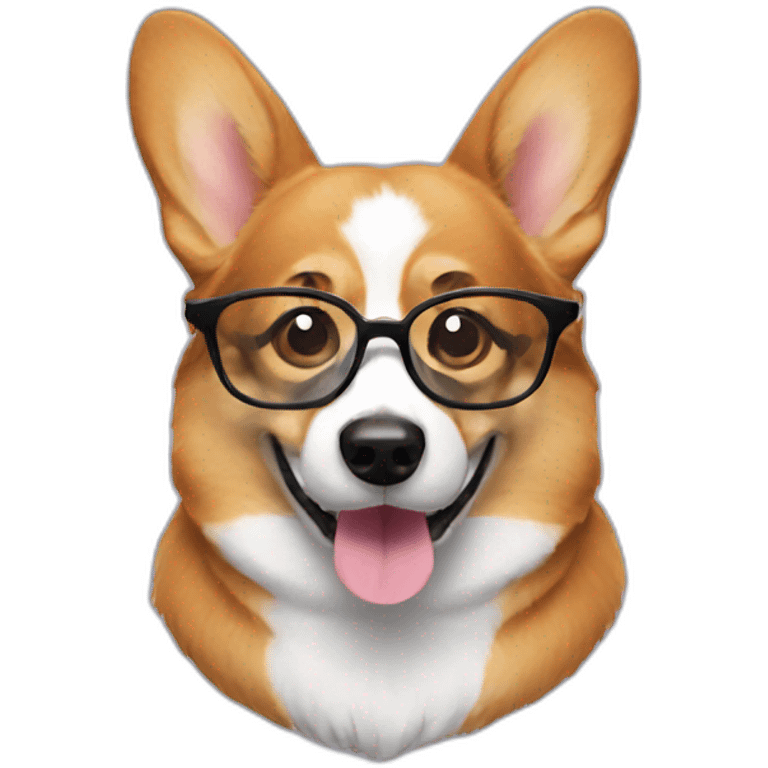 Corgi with glasses emoji