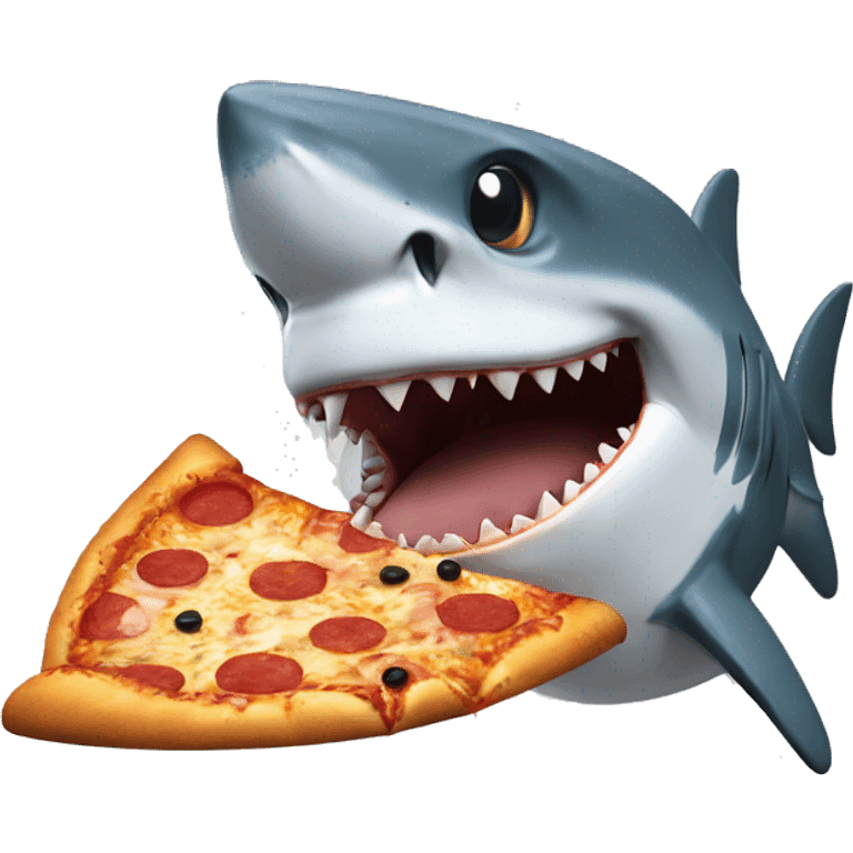 Shark eating pizza emoji