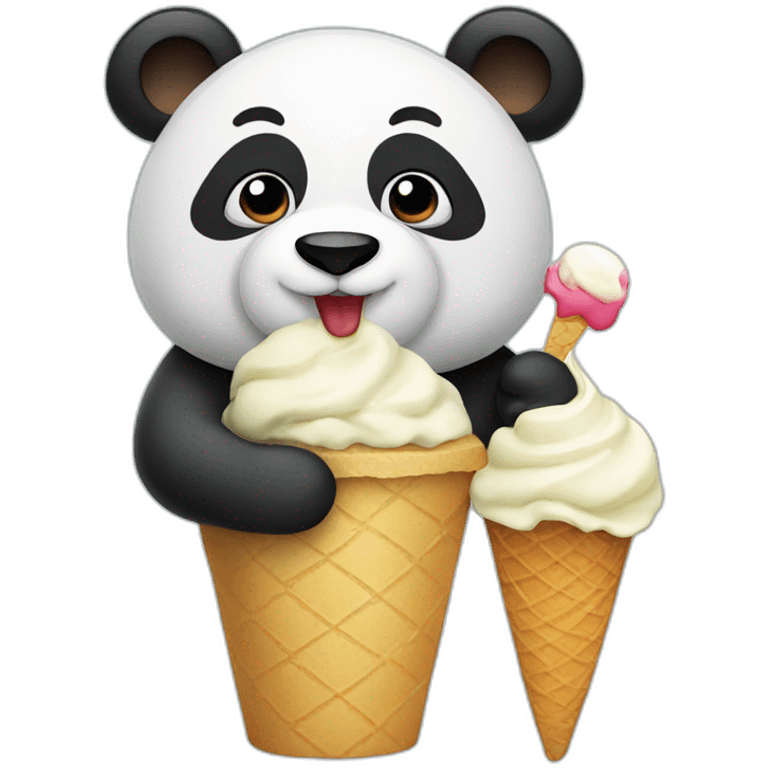 Panda eating ice cream emoji