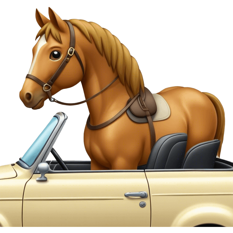 Horse in car emoji