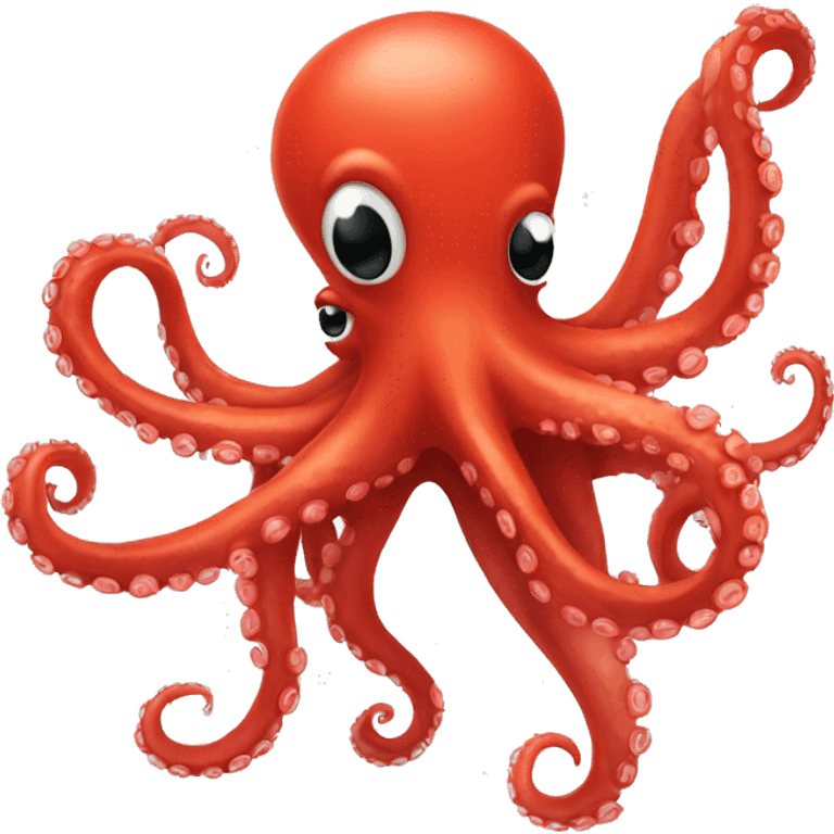 red cartoon octopus dancing emoji