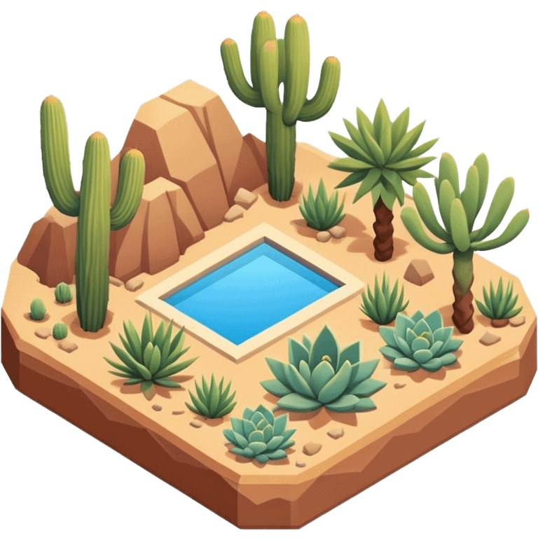 Isometric desert botanical garden emoji