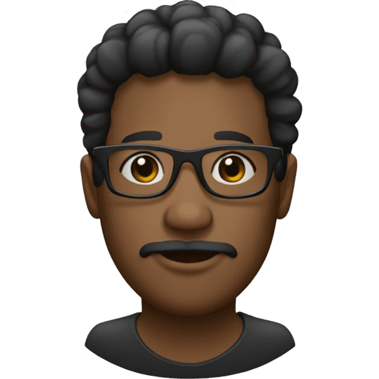 pelo largo liso negro muleca blanca con gafas negras emoji