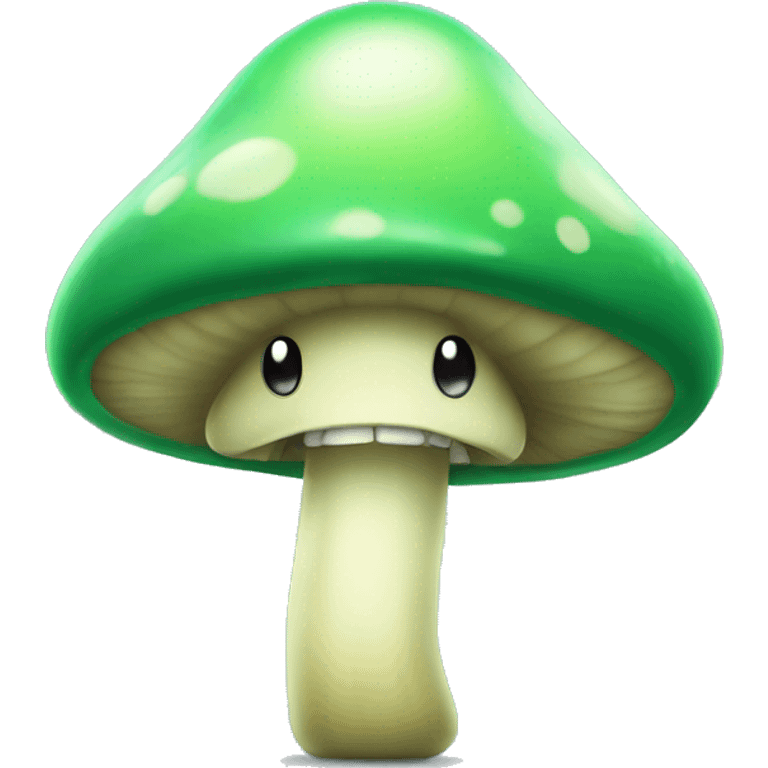 green mushroom with grin emoji