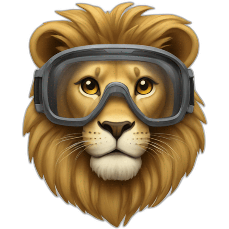 lion in goggle emoji