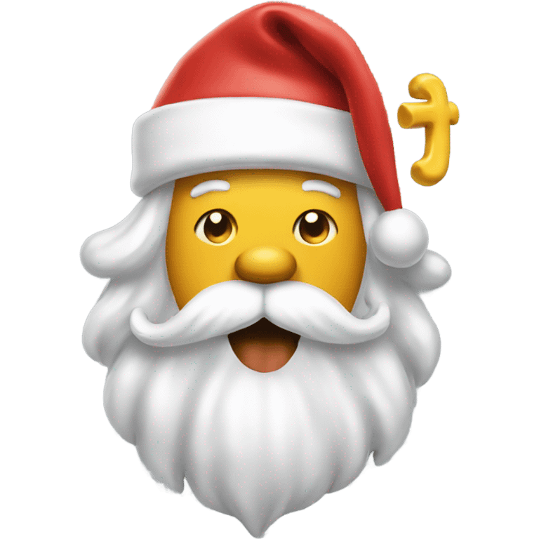  santa with a yellow dog bone in his mouth dripping emoji